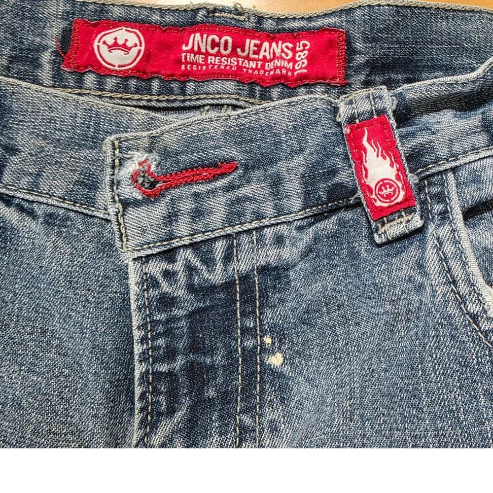 JNCO Vintage 90s / Y2K Tribal Cargo Jeans Men 34x32 Baggy Wide Leg Crown Logo